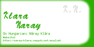 klara naray business card