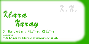 klara naray business card